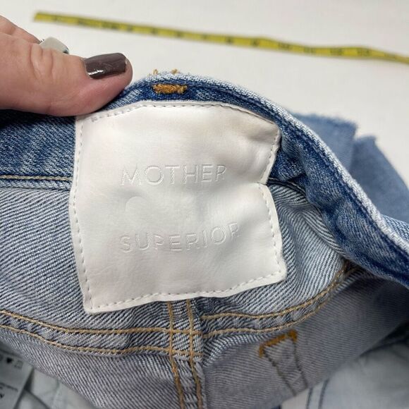 MOTHER Blue Distressed Jean Shorts - Picture 4 of 6